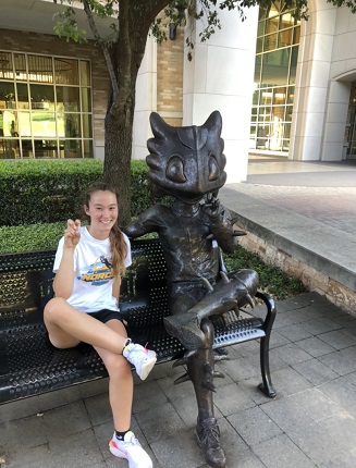 Picture with Horned Frog Statue on Bench