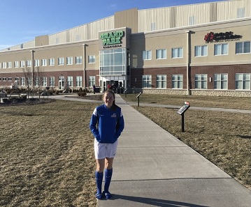 Katlin infront of Grand Park Soccer Complex
