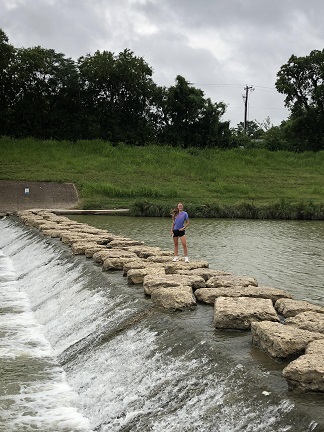 Running Path in Texas with Waterfall